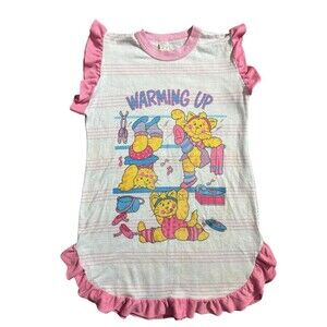 vtg Sydel cat warming up nightgown dress kids sz 10